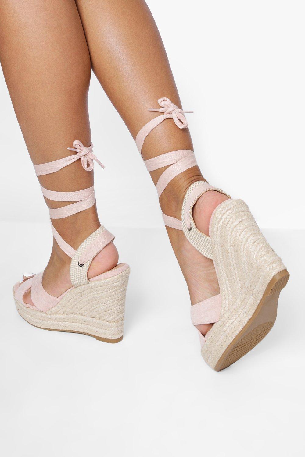 Crossover Wrap Up Wedge Boohoo UK